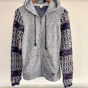 ROXY NWOT zipper knit hoodie size M